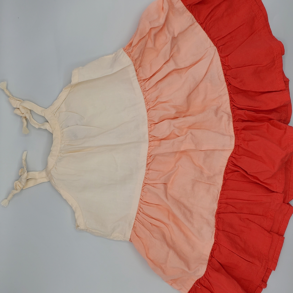 Baby Sleeveless Colorblock Midi Swing Pink/Beige Dress Size 12-18 Months